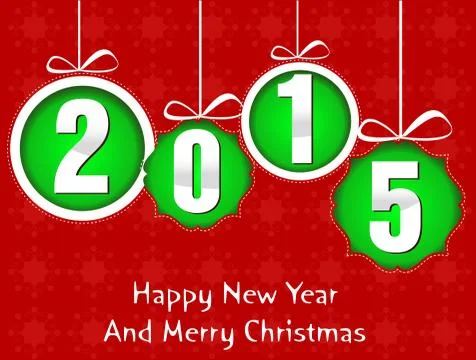 Happy new year 2015 creative greeting card design Stock Illustration