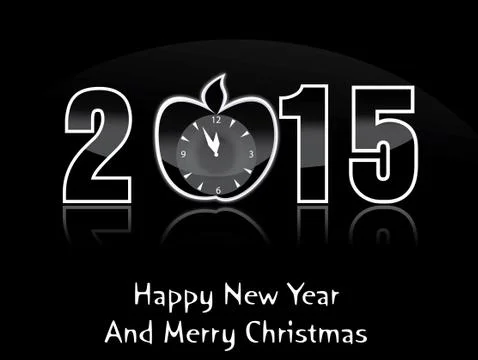 Happy new year 2015 creative greeting card design Illustrazione stock