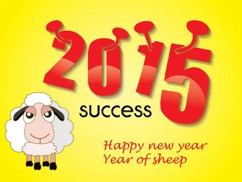 Happy new year 2015 creative greeting card design Stock Illustration