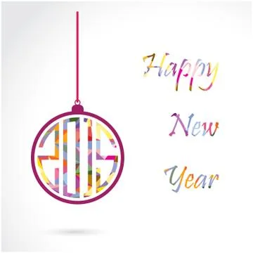Happy new year 2015 creative greeting card design Illustrazione stock