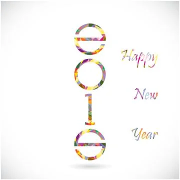 Happy new year 2015 creative greeting card design Stock Illustration