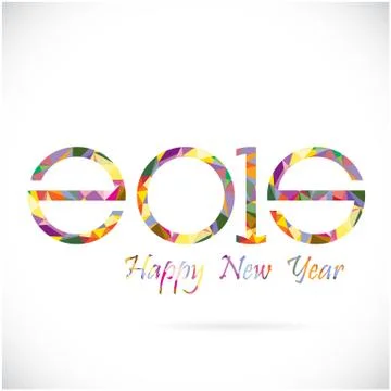 Happy new year 2015 creative greeting card design Stock Illustration