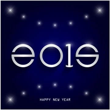 Happy new year 2015 creative greeting card design Stock Illustration