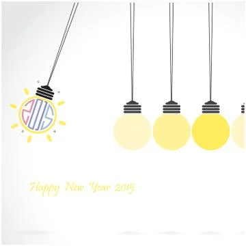 Happy new year 2015 creative greeting card design Illustrazione stock