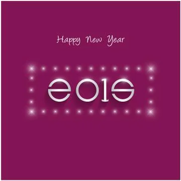 Happy new year 2015 creative greeting card design Stock Illustration