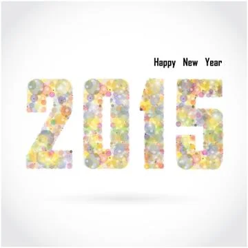 Happy new year 2015 creative greeting card design on background Stock Illustration