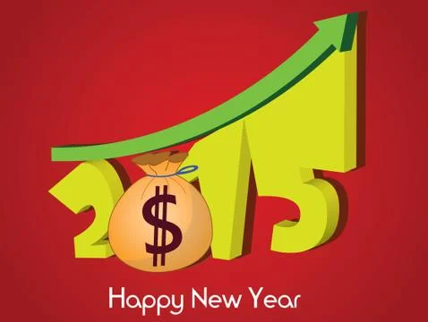 Happy new year 2015 creative greeting card design Stock Illustration