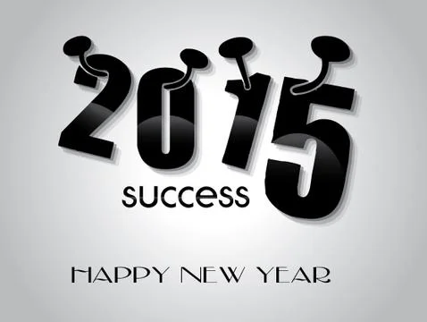 Happy new year 2015 creative greeting card design Stock Illustration
