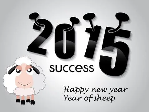 Happy new year 2015 creative greeting card design Stock Illustration