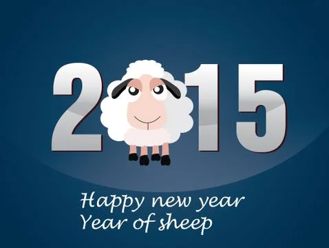 Happy new year 2015 creative greeting card design Stock Illustration