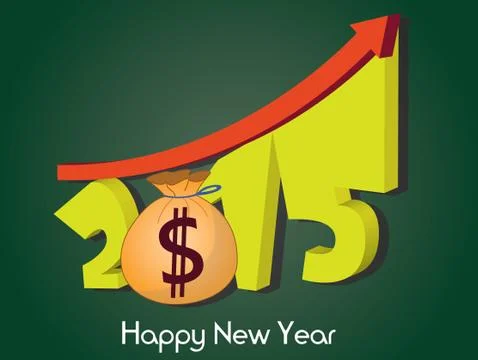 Happy new year 2015 creative greeting card design Stock Illustration