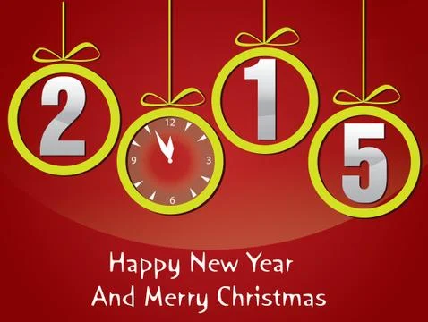 Happy new year 2015 creative greeting card design Stock Illustration