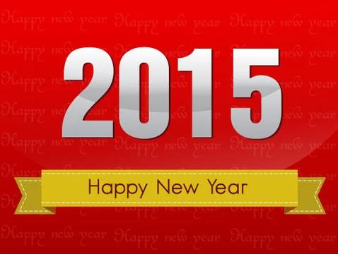 Happy new year 2015 creative greeting card design Stock Illustration