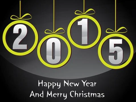 Happy new year 2015 creative greeting card design Stock Illustration