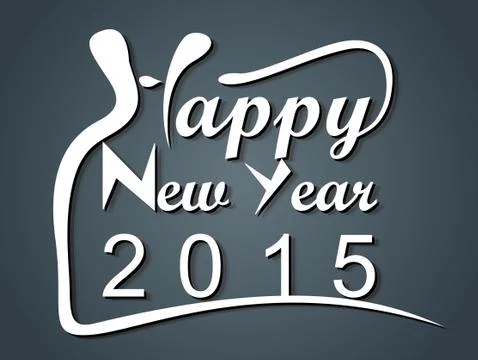 Happy new year 2015 creative greeting card design Stock Illustration