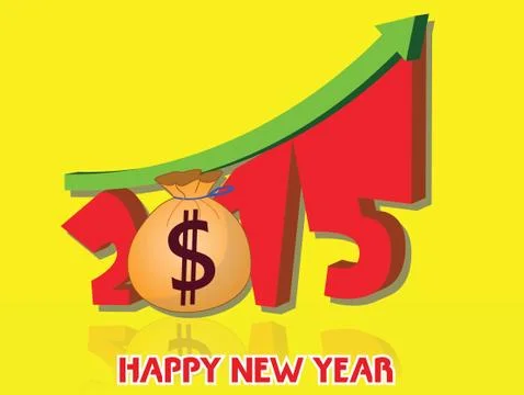 Happy new year 2015 creative greeting card design Stock Illustration