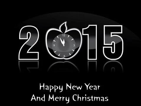 Happy new year 2015 creative greeting card design Illustrazione stock
