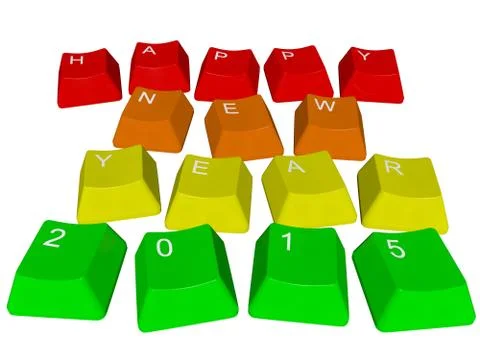 Happy new year 2015 - pc keys Stock Illustration