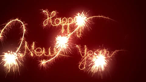 Happy New Year 2015 write on text effect with glittering particles Stock Footage 35321638