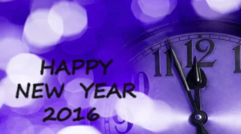 Happy New Year 2016  changes colors in throughout the spectrum, seamless loop Stock Footage 53298824