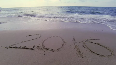 Happy new year 2016 creative on beach Vidéo 55875895