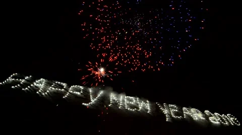 Happy New Year 2016 Firework Stock Footage 58684378