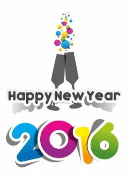 Happy new year 2016 Stock Illustration