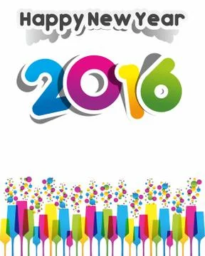 Happy new year 2016 Stock Illustration