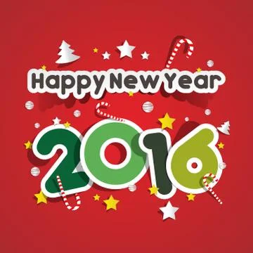 Happy new year 2016 Stock Illustration