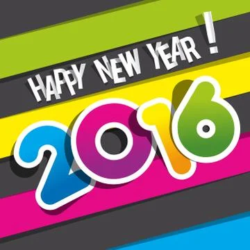 Happy new year 2016 Stock Illustration