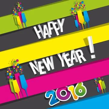 Happy new year 2016 Stock Illustration