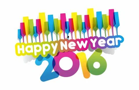Happy new year 2016 Stock Illustration