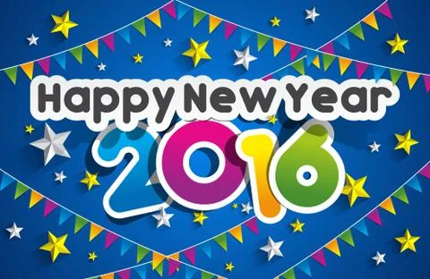 Happy new year 2016 Stock Illustration