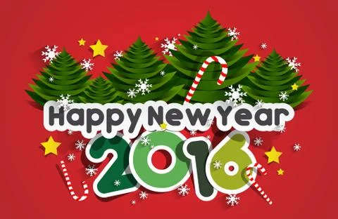 Happy new year 2016 Stock Illustration