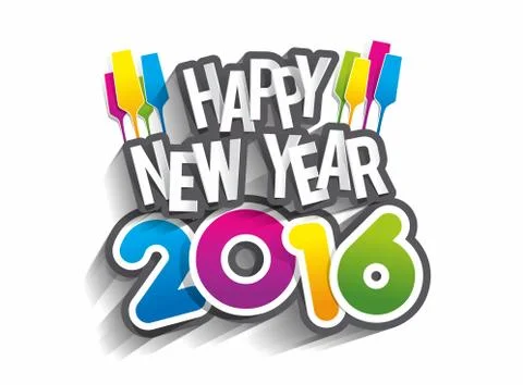 Happy new year 2016 Stock Illustration