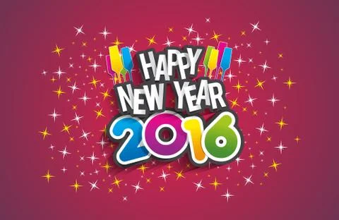 Happy new year 2016 Stock Illustration