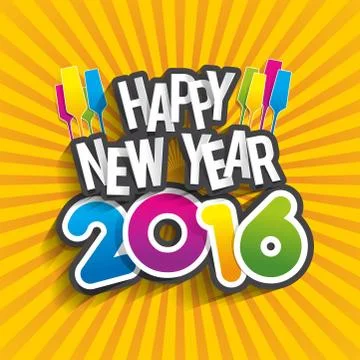 Happy new year 2016 Stock Illustration