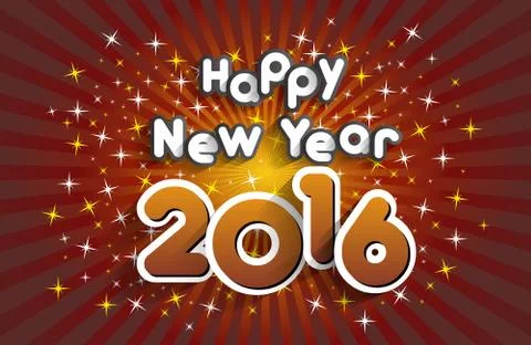 Happy new year 2016 Stock Illustration