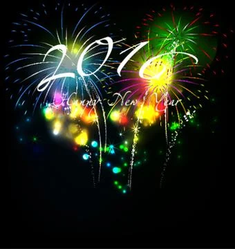 Happy New Year 2016 Stock Illustration