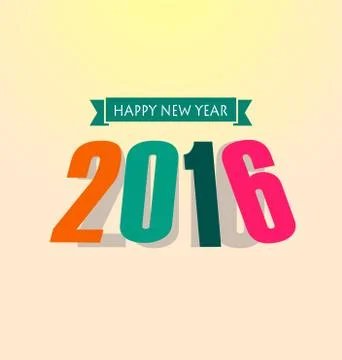 Happy New Year 2016 Stock Illustration