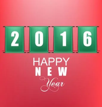 Happy New Year 2016 Stock Illustration