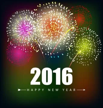 Happy New Year 2016 Stock Illustration