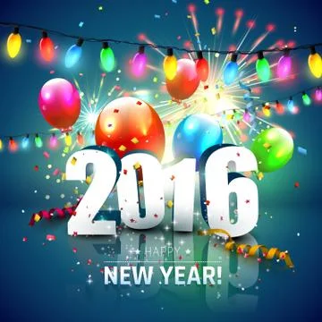 Happy New Year 2016 Stock-Illustration