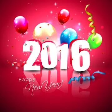 Happy New Year 2016 Stock Illustration