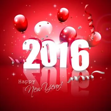 Happy New Year 2016 Stock Illustration