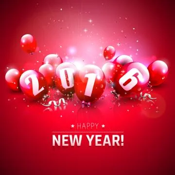 Happy New Year 2016 Stock Illustration