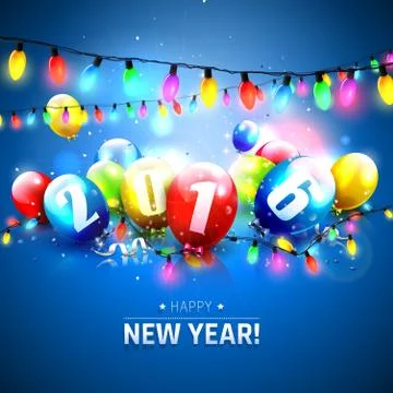 Happy New Year 2016 Stock Illustration