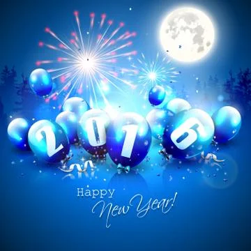 Happy New Year 2016 Stock Illustration
