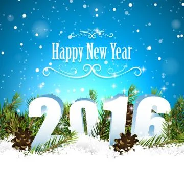 Happy New Year 2016 Stock Illustration