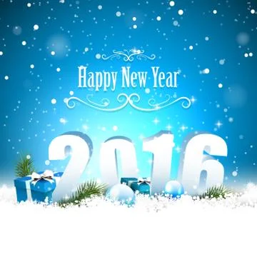 Happy New Year 2016 Stock Illustration